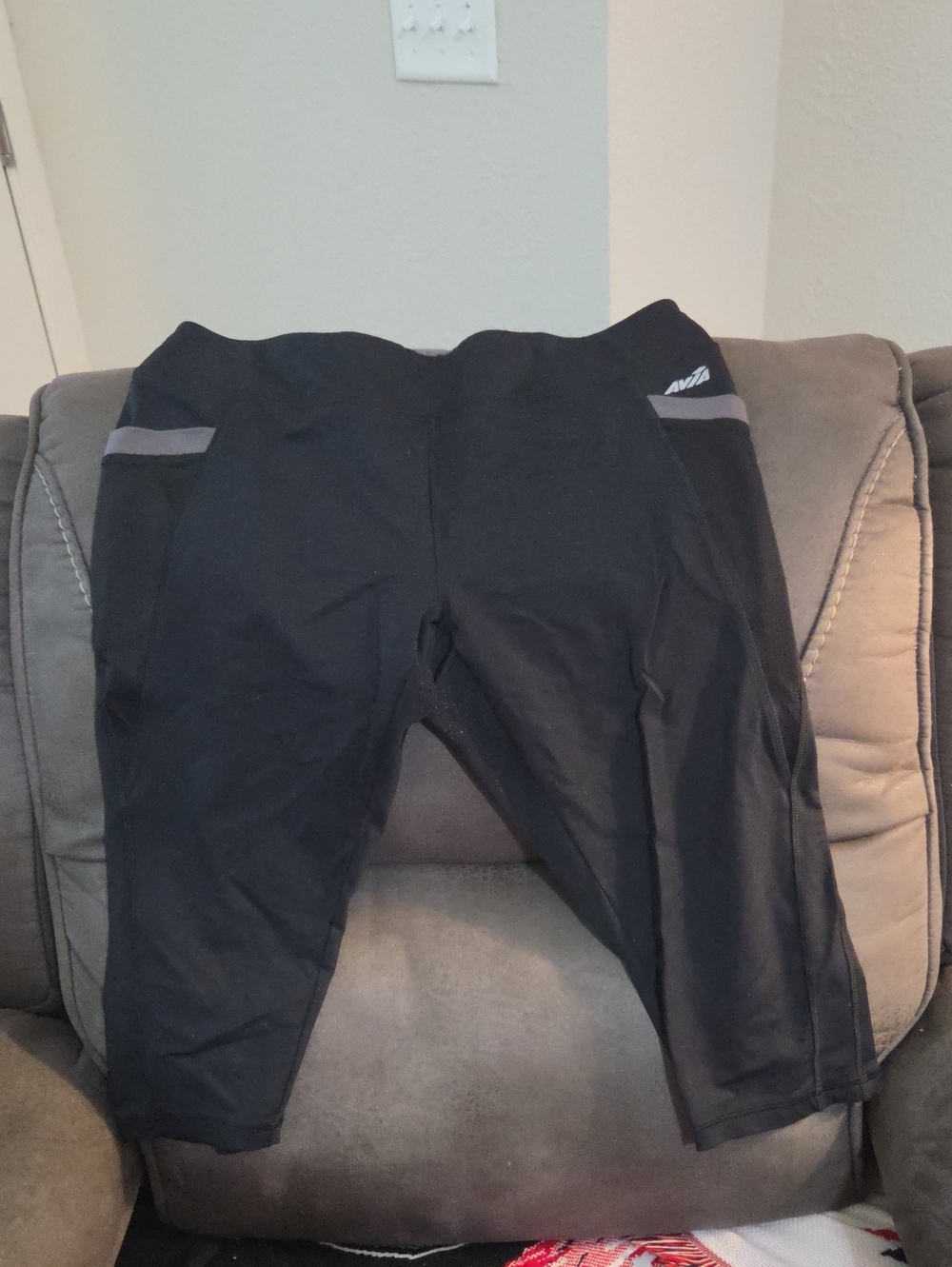 Avia Black Cropped Active Capris with Reflective Trim